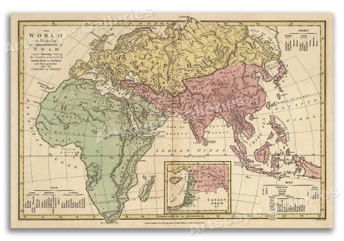 Noah's Cartography - Vintage World Map (1818)