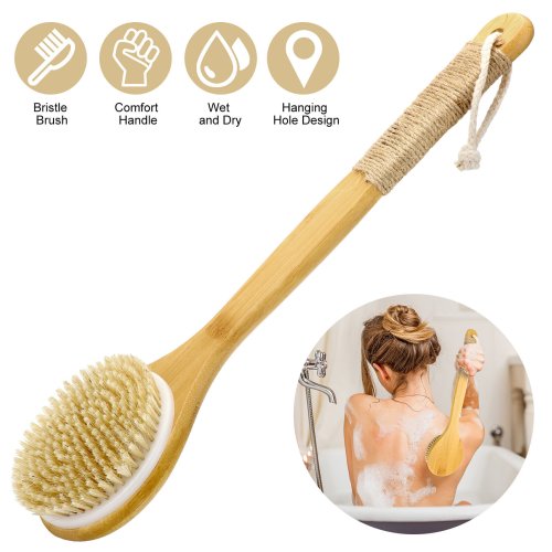 GentleGrip Bath Brush with Long Handle and Soft Bristles