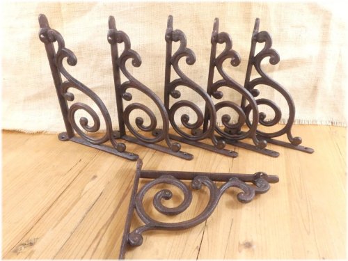 Rustic Farmhouse Cast Iron Shelf Brackets