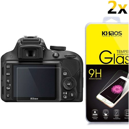 KHAOS Ballistic Glass Screen Protector Set for Nikon D3200/D3300