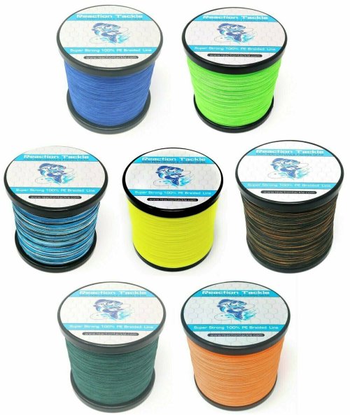 Colorful Braid Fishing Line by Reaction Tackle - Available in Multiple Sizes