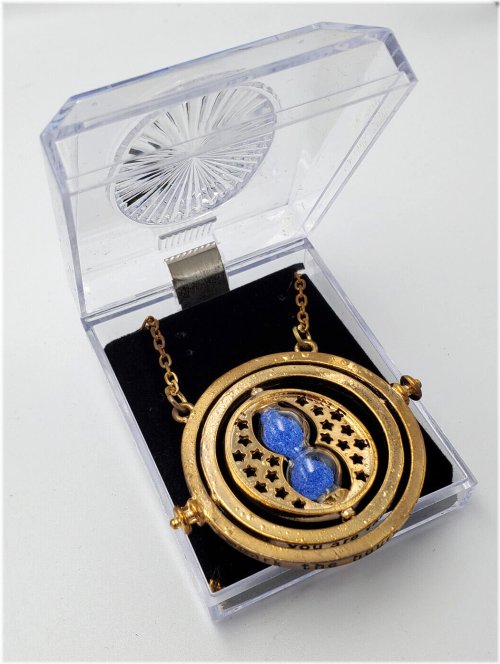 Time-Turner Necklace with Blue Sand in Display Case