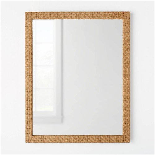 Woven Check Natural Wall Mirror