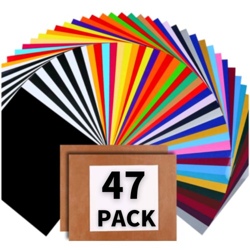 HTV T-Shirt Vinyl Bundle - 47 Sheets, 12"x10