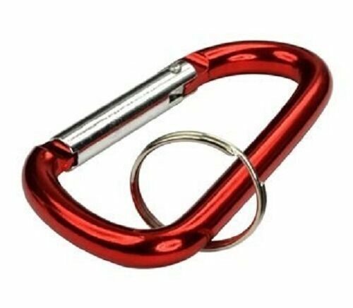 Red D-Shaped Snap Hooks Set