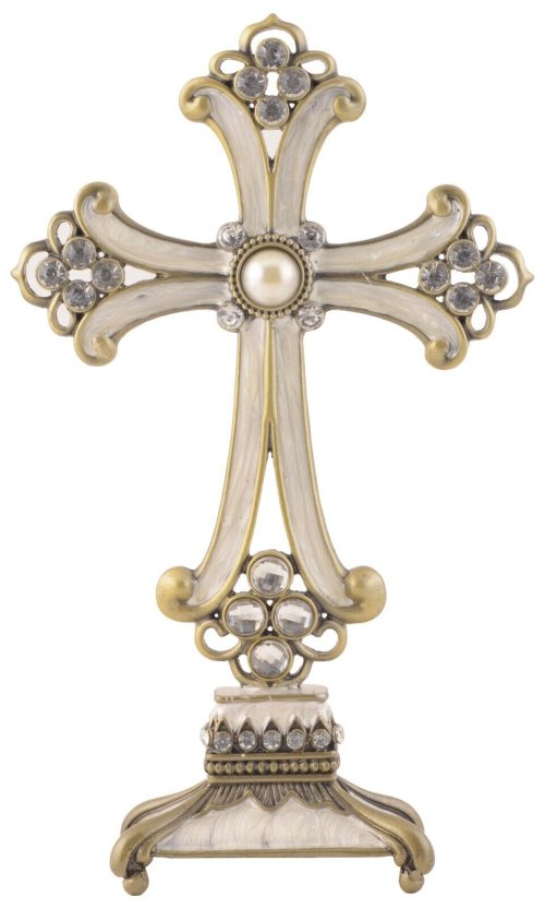 Ivory Jeweled Standing Cross