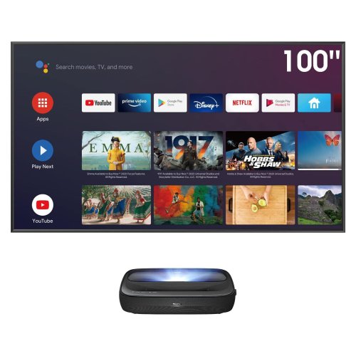 TriChroma Laser UST Projector with 100" ALR Screen