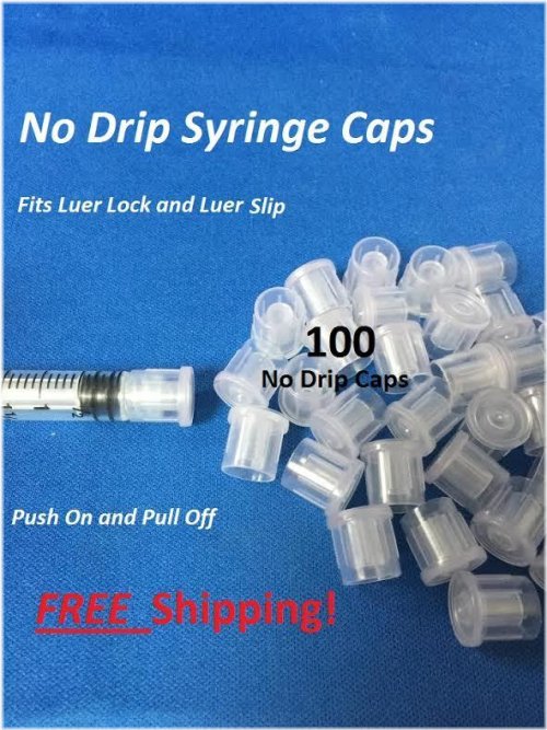 ClearCap Syringe Set - 100 Pack with Luer Lock or Slip Tip for Precise Glue Dispensing (USA Made)