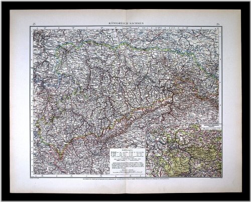 1901 Andrees Map of Saxony, Germany