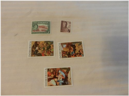 Dominica Stamp Collection: Christmas 1973 & King Stamps 1938-40