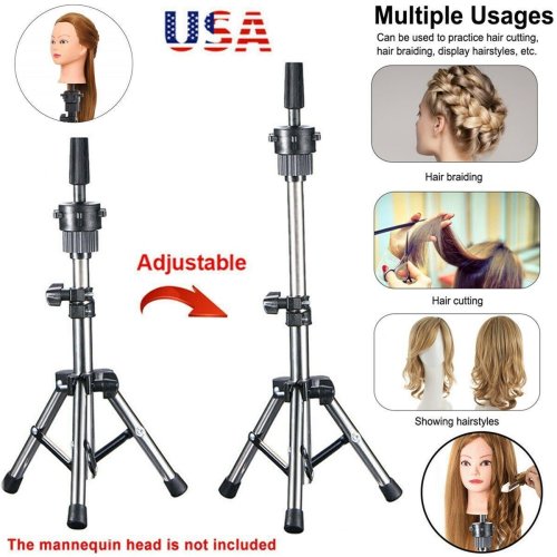 Adjustable Hair and Makeup Training Stand with Manikin Head