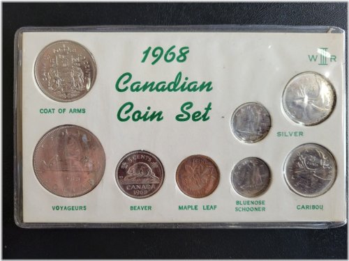 1968 Canadian Silver Coin Collection in Cardboard Holder