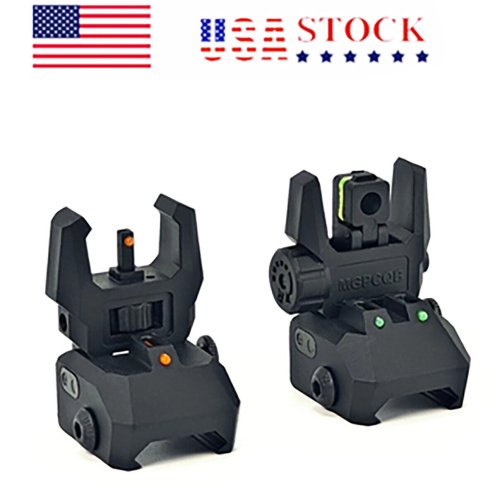 Foldable Iron Sights - Dual Fiber Optics Aiming System