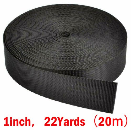 Black Nylon Heavy Duty Webbing Strap - 22 Yards