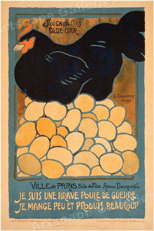1917 French War Poster Replica - The Gallant Rooster