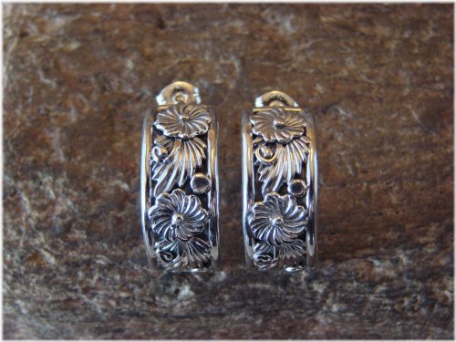 Southwest Blossom Half Hoop Earrings