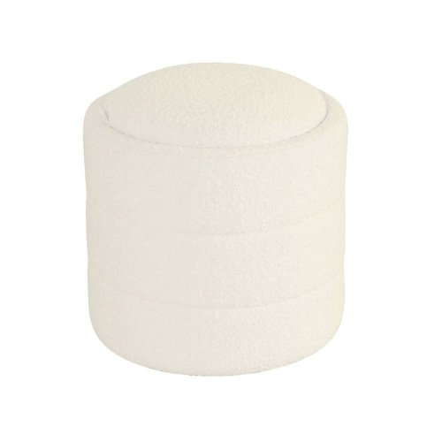 Cozy Cream Boucle Storage Pouf