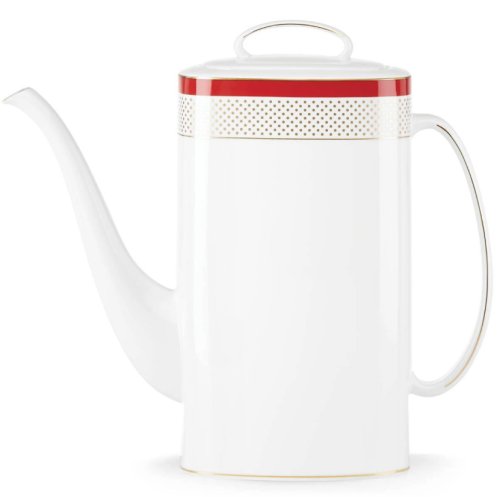 Crimson Ivory Porcelain Coffeepot
