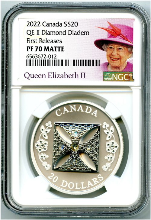 2022 Canadian Silver Crown with Queen Elizabeth Diadem in Proof NGC PF70