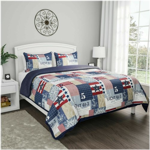 Harborview Patchwork Quilted Bedding Set