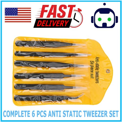 Precision Steel Tweezer Set for Anti-Static Maintenance and Repair