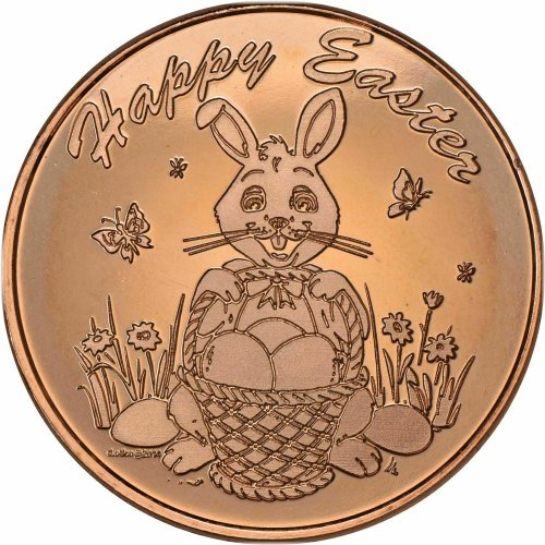 Copper Easter Bunny Round