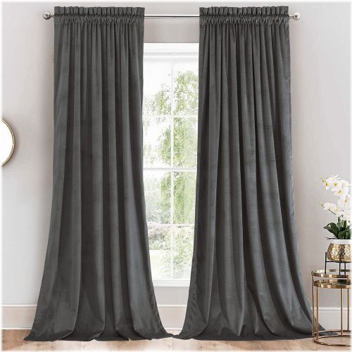 Velvet Heavyweight Rod Pocket Curtain Set