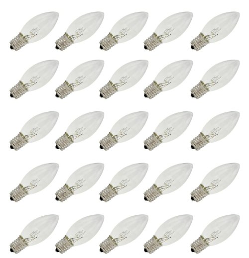 C9 Clear Replacement Bulbs - Cool White (25 Pack)