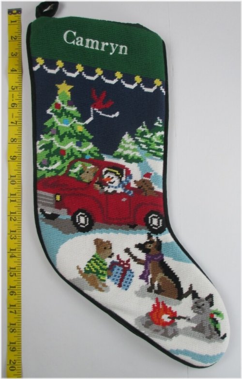 Frosty Needlepoint Christmas Stocking