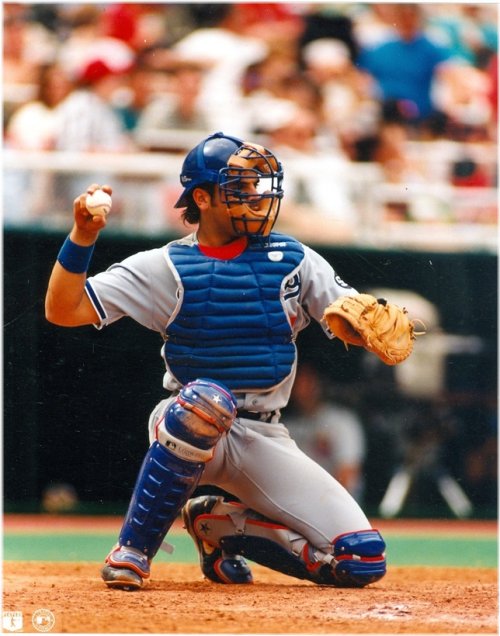 Mike Piazza - Dodgers Catching #1 Color Glossy Print