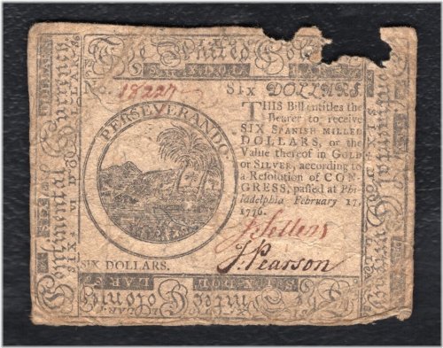 Patriot Six Continental Note