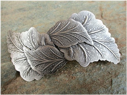 Vintage Silver Hair Clip for Thick Hair