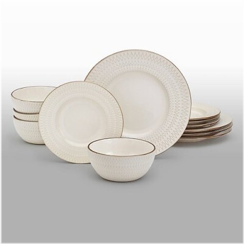 White Stoneware Taylor Dinnerware Set