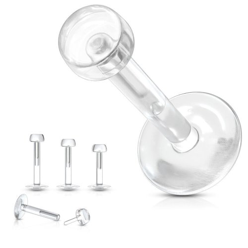 FlexiClear Lip Retainer for Labret and Monroe Piercing - 16G Sizes Available