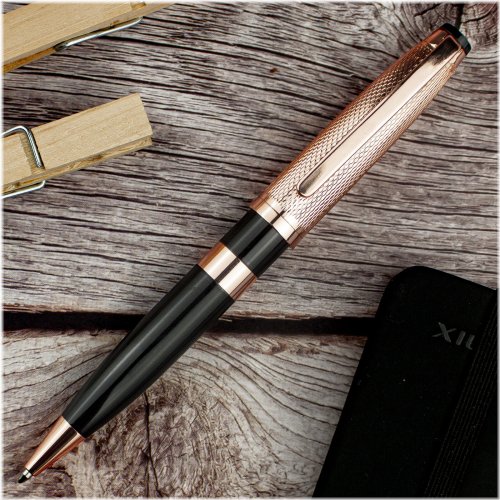 Rose Gold Cross Grid Ballpoint Pen
