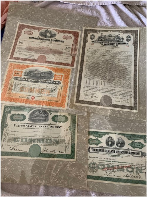 Franklin Mint Vintage Stock Certificates Bundle - Variety Pack