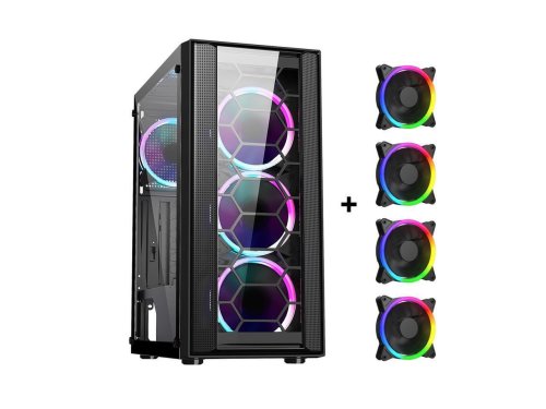 Rainbow Glass ATX Mid Tower Computer Case