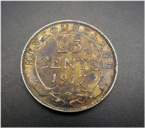Newfoundland Silver 20 Cents Coin from 1917