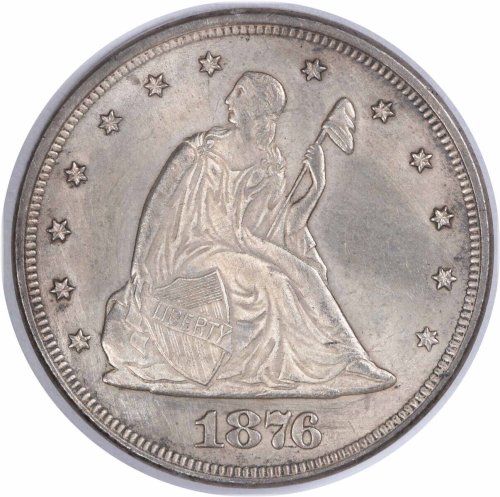1876 Silver Twenty Cent Piece - AU Slider Uncertified #145