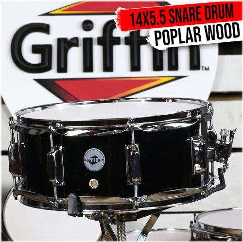 Black Poplar Snare Drum - 14"x5.5 Acoustic Percussion Set