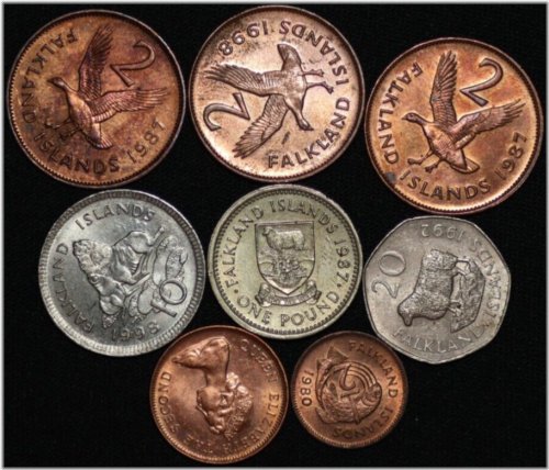 Falkland Islands Coin Assortment - 1980's to 90's - 8 Piece Collection