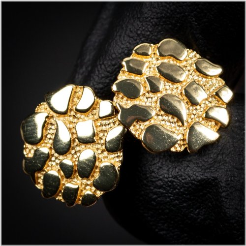 Golden Circle Stud Earrings