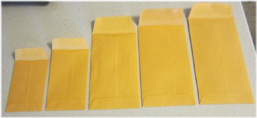 Kraft Coin Change Envelopes with Gummed Flap for Home & Garden Use