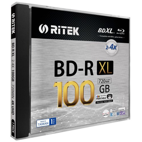 Ritek Archival XL 100GB White Inkjet Printable Disc