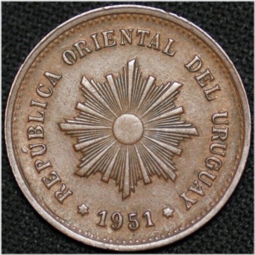 Uruguay 1951 5 Centesimos World Coin