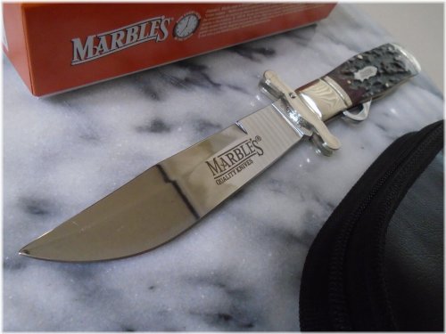 Marbles Brown Jig Bone Folding Knife