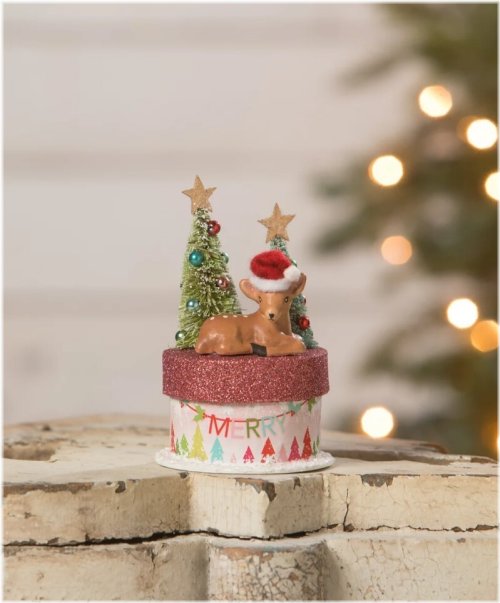 Festive Woodland Deer Figurine