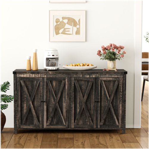 Farmhouse Coffee Bar Storage Cabinet