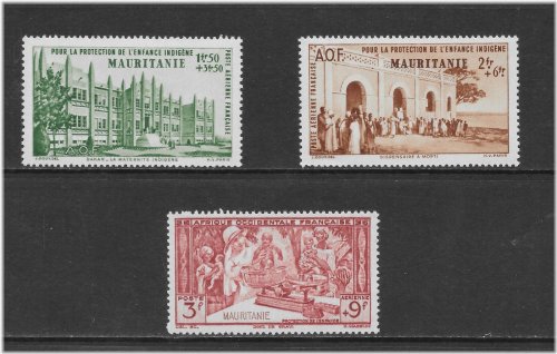 Mauritania Vichy Airmail Stamps Set