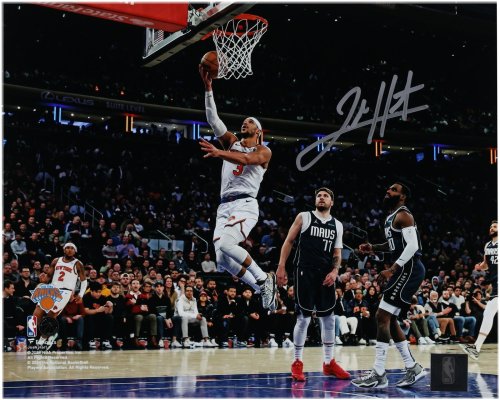 Josh Hart Knicks Layup vs. Mavericks Signed Photo